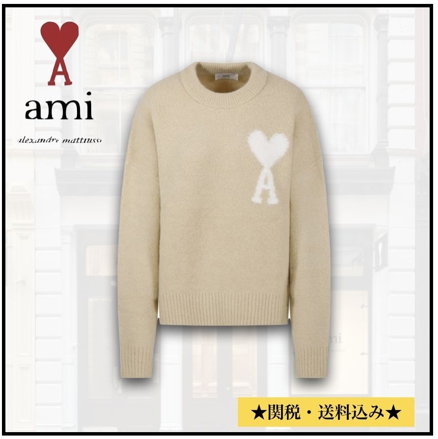 希少 男女兼用 新品 Amiparis 　ニット セーターホワイト サイズ【M】