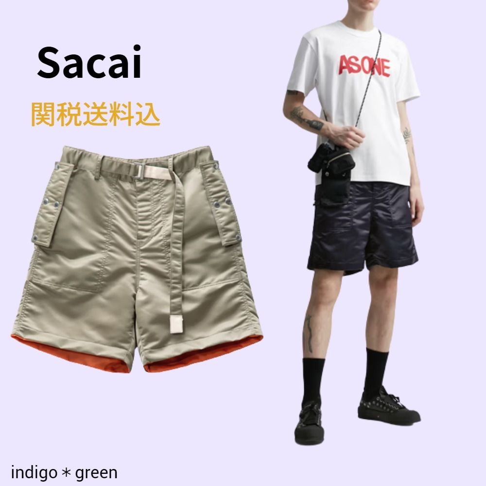 関税送料込【Sacai】ナイロン ツイル ショーツ (sacai/ハーフ