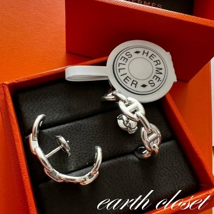 どんなコーデにもピッタリ! 】HERMES シェーヌダンクル ピアス (HERMES