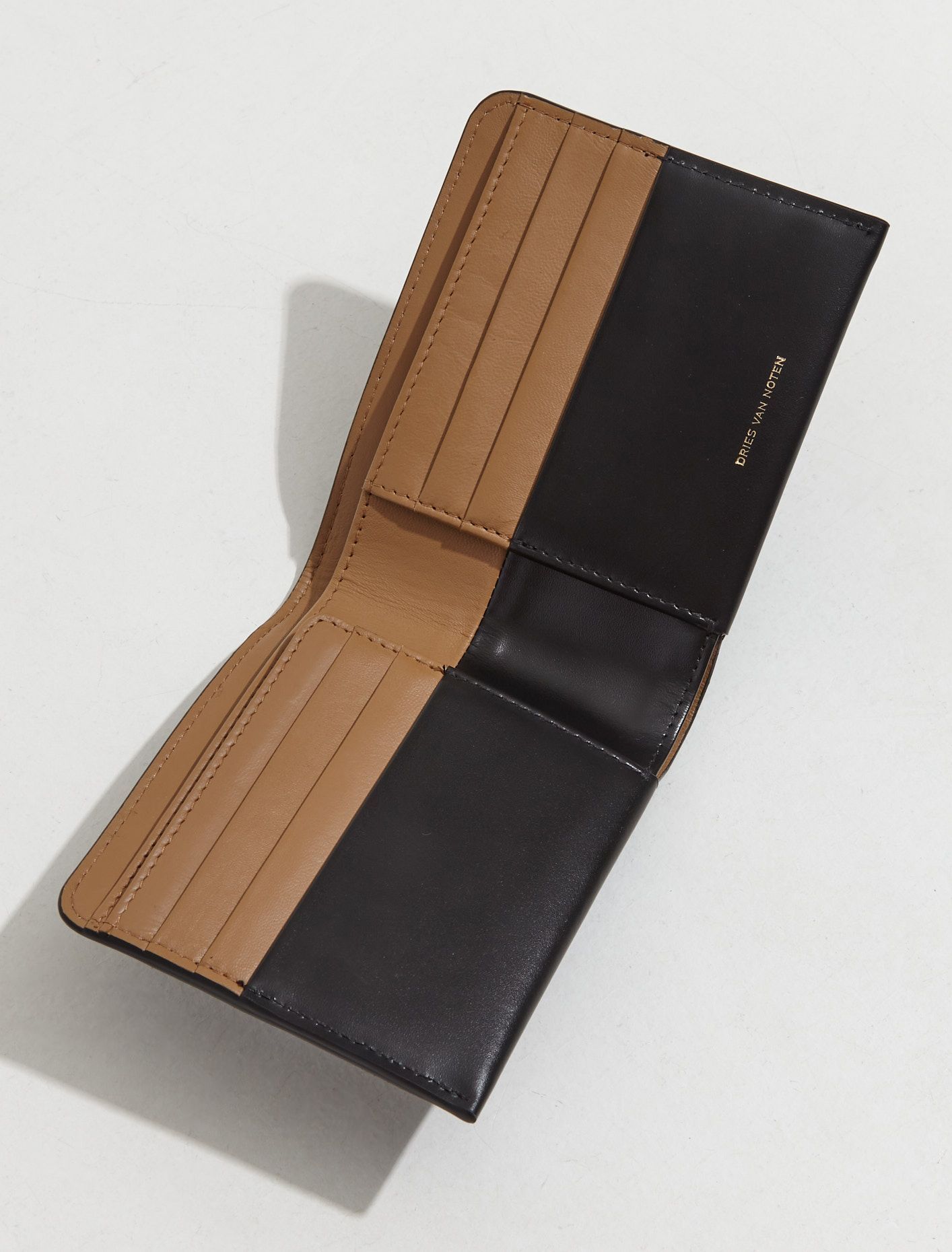在庫処分 激安 DRIES 送料関税込 Black 二つ折り財布 レザー NOTEN】FW23 VAN 小物