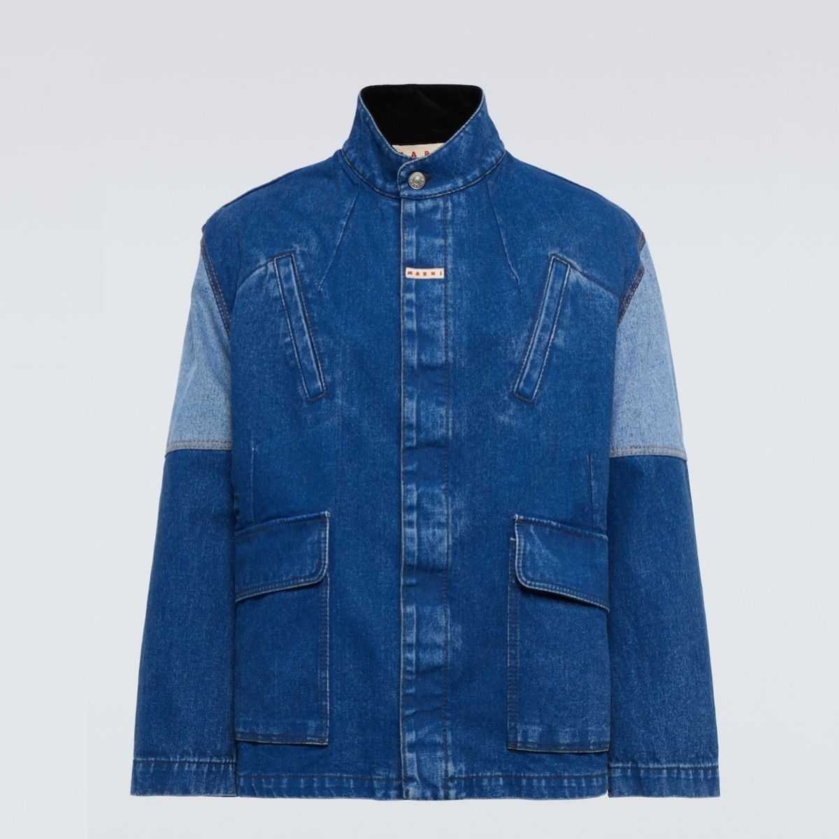 Marni Paneled denim jacket デニムジャケット ハイネック ロゴ MARNI