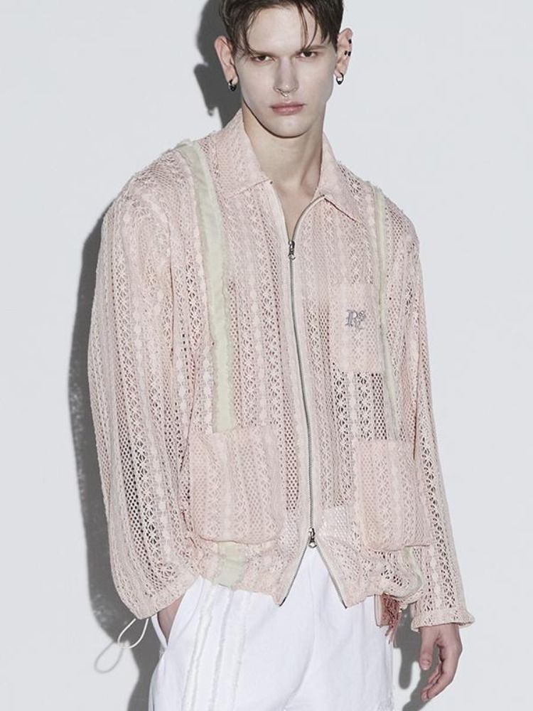 ☆韓国の人気☆【R.SHEMISTE】☆DENIM PATCHED KNIT ZIP U.P☆ ☆韓国の人気☆【R.SHEMISTE】☆DENIM PATCHED KNIT ZIP U.P