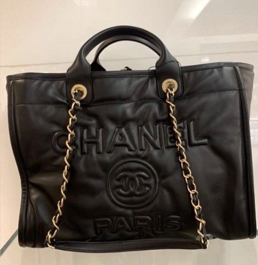 ◆収納力抜群♪◆CHANEL トートバッグ ドーヴィル CHANEL(シャネル) ドーヴィルロゴ トートバッグ 252***** ブルー
