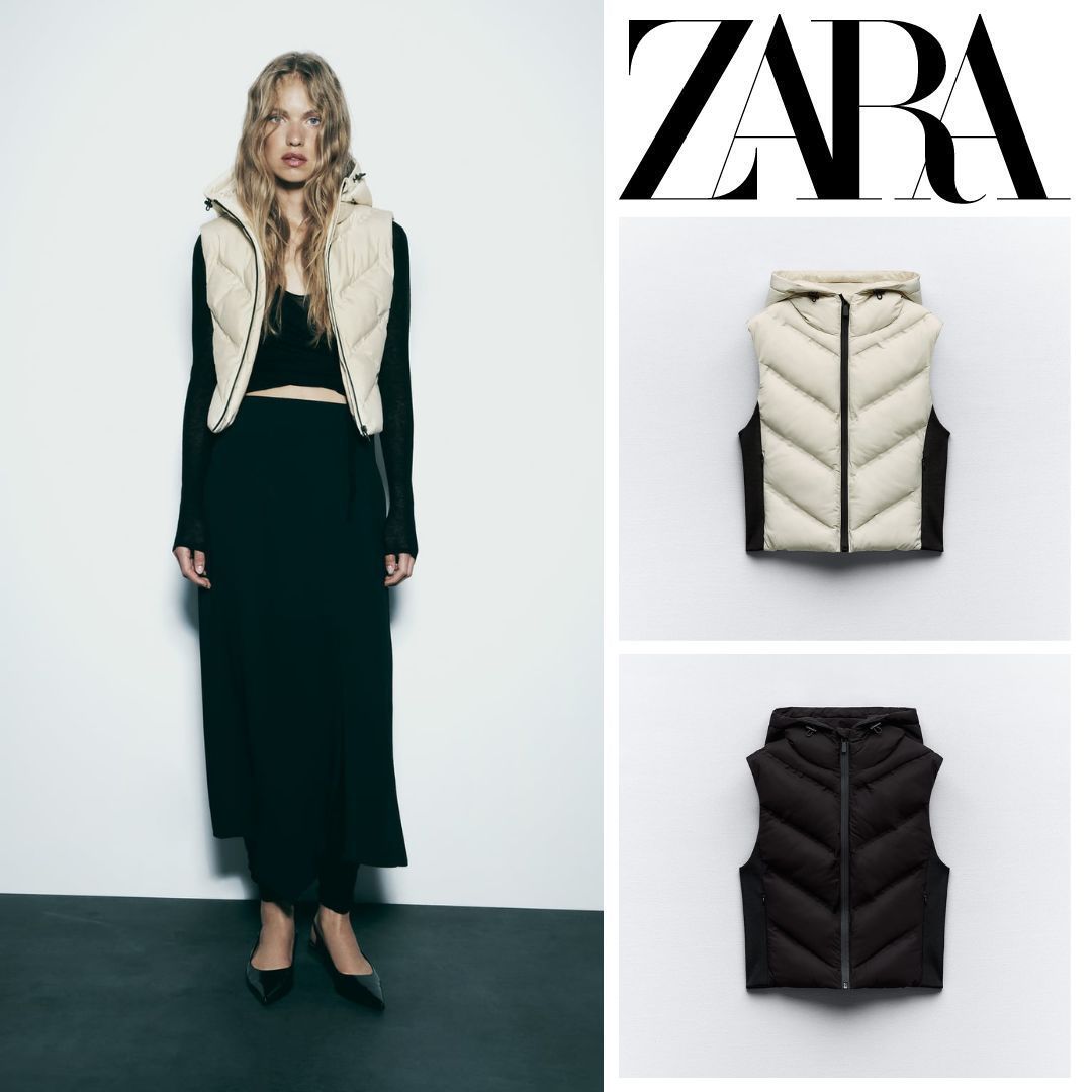 ZARA ウォーターレペレント パフベスト ウィンドプロテクション ZARA