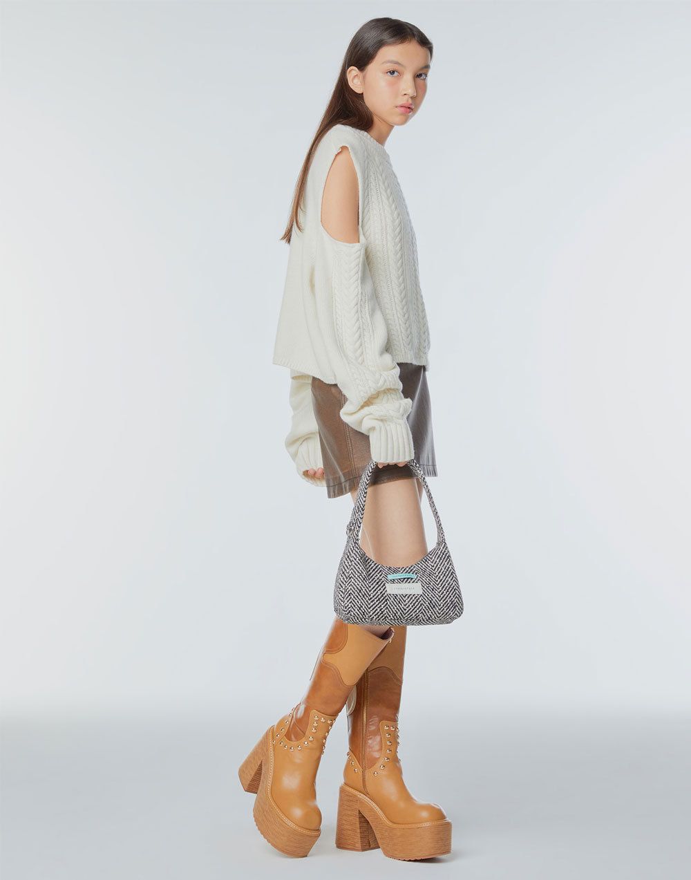 【INSTANTFUNK】ホーボーバッグ★Wool-Blend Hobo Bag★ INSTANTFUNK】ホーボーバッグ☆Wool-Blend Hobo Bag