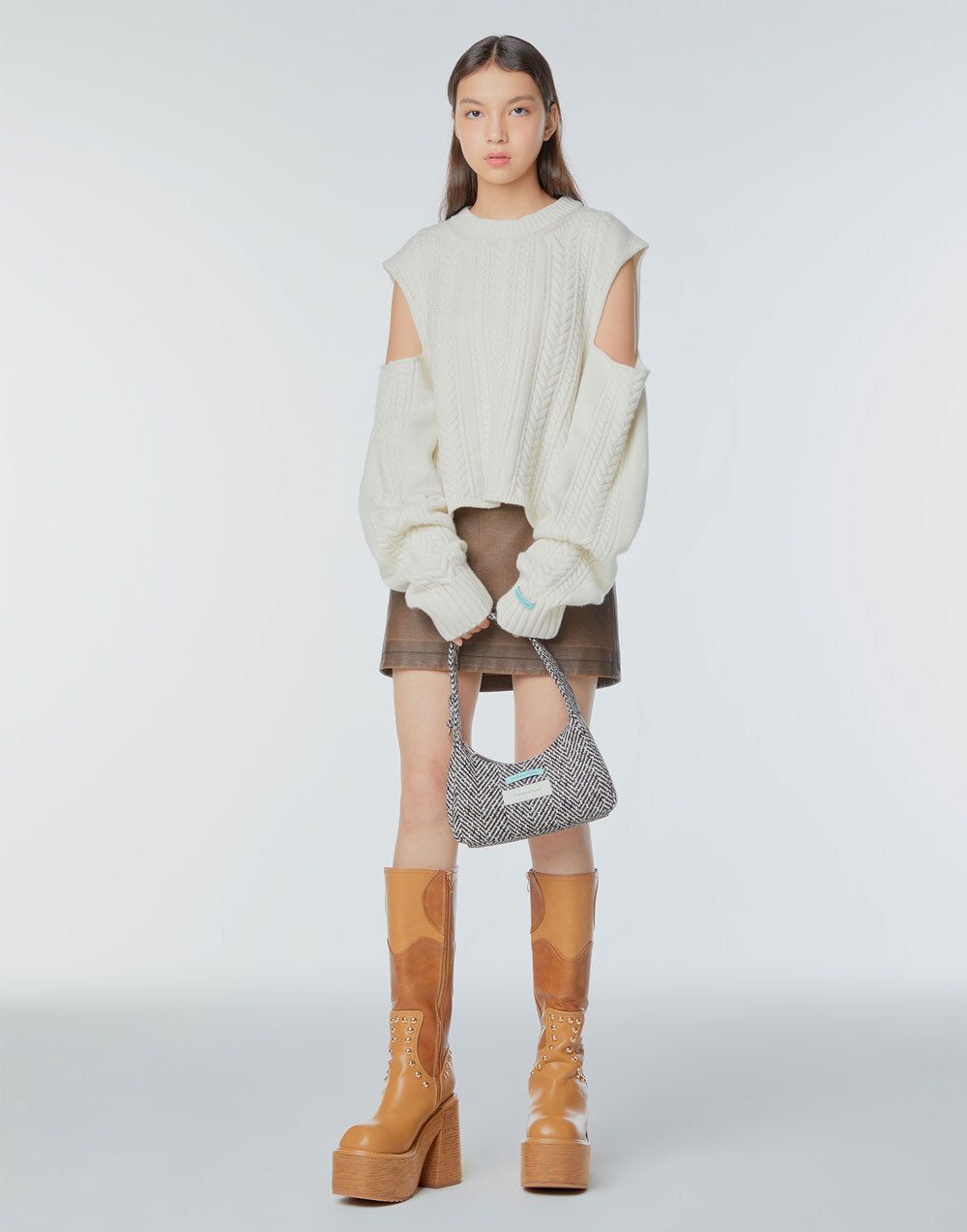 【INSTANTFUNK】ホーボーバッグ★Wool-Blend Hobo Bag★ INSTANTFUNK】ホーボーバッグ☆Wool-Blend Hobo Bag