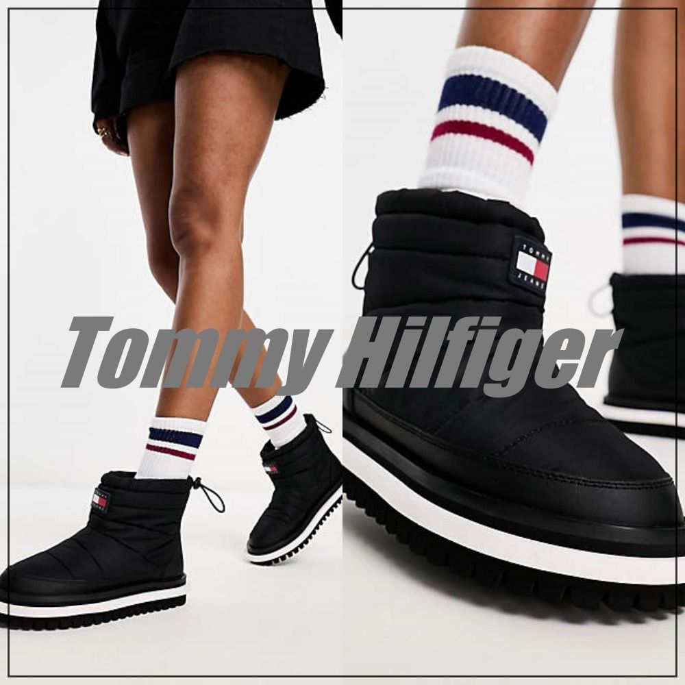 Tommy Hilfiger☆トミー ジーンズ パッド入りフラット ブーツ (Tommy