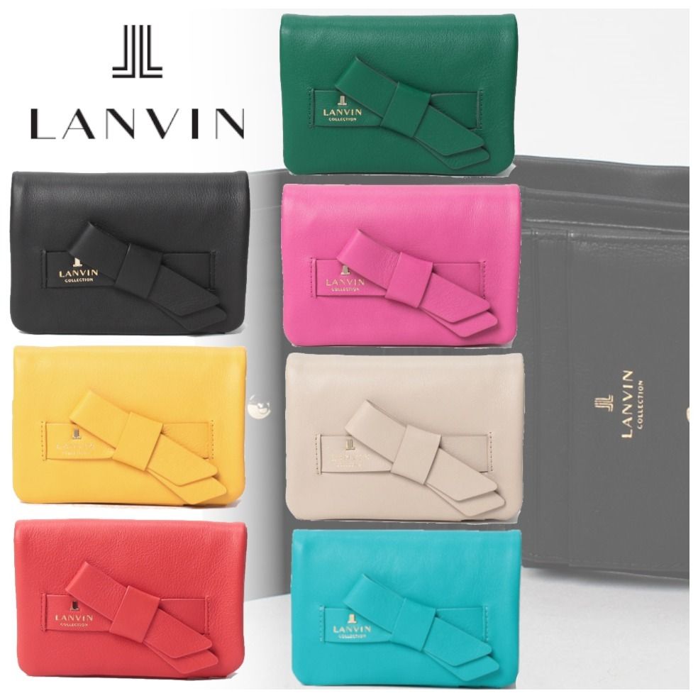 ☆人気【LANVIN】二つ折りコンパクト財布 ラペリパース リボン-