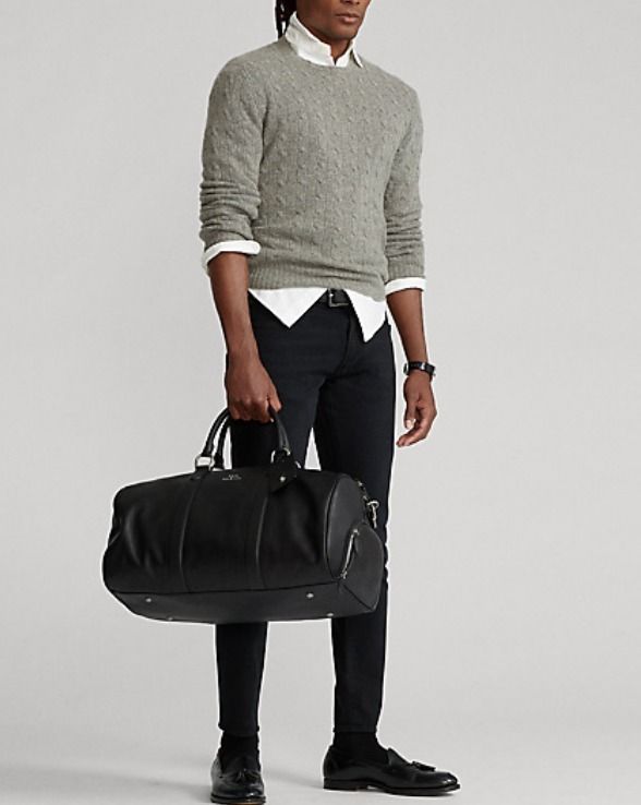 Polo Ralph Lauren 高級本革レザー 2WAY ダッフル バッグ POLO RALPH LAUREN】 スムースレザーダッフル Black (Ralph