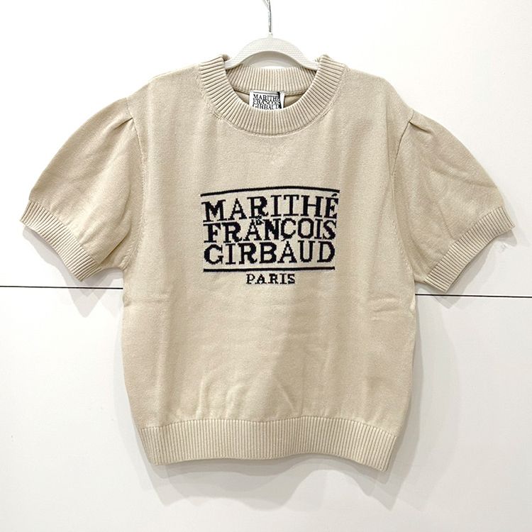 MARITHE 韓国人気 W CLASSIC LOGO HALF KNIT-