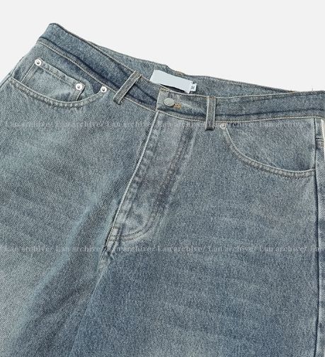【2plan】Peanut line wide denim pants 2plan】Peanut line wide denim pants (2plan/デニム・ジーパン