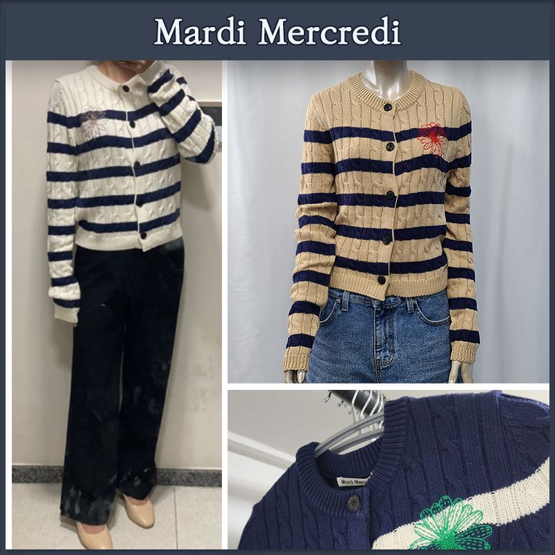 Mardi Mercredi】関税込☆マルディ ストライプ カーディガン (Mardi