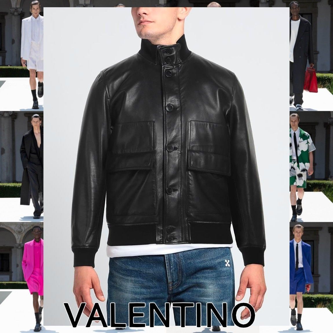 入荷通知 アプリ おすすめ VALENTINO ラムスキン ボタン レザージャケット ブラック ジャケット・アウター