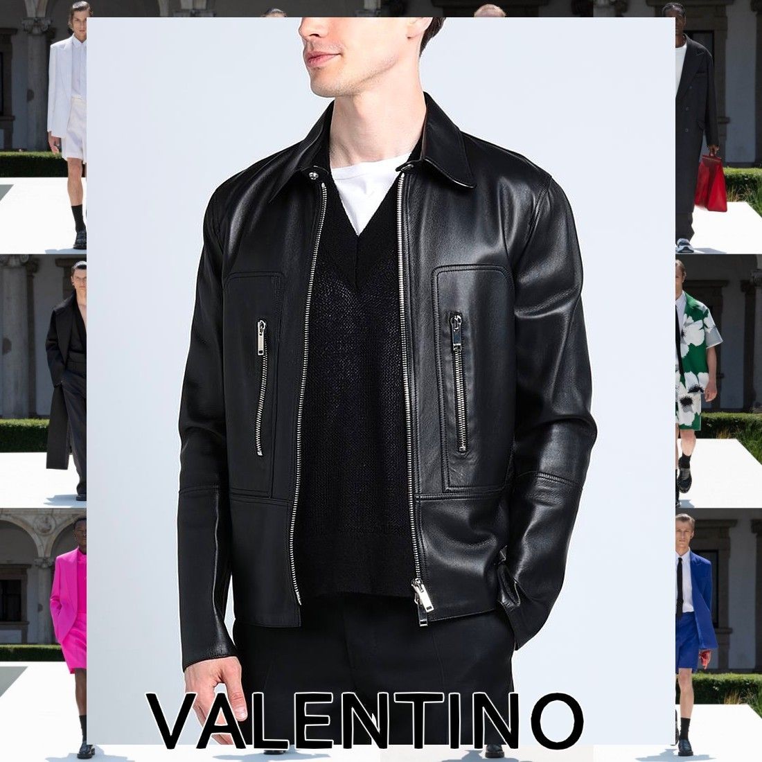 VALENTINO ヴァレンティノ レザージャケット サイズ:XL ブラック