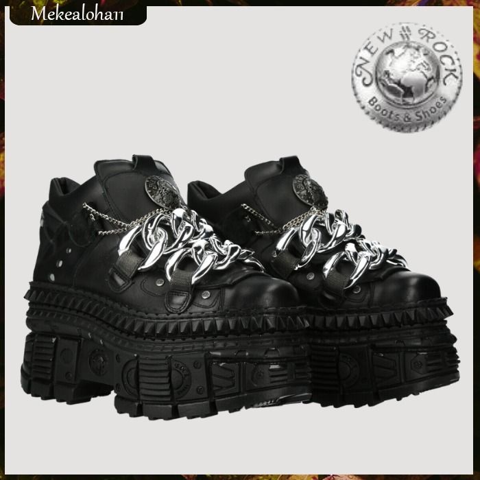 NEW ROCK☆M-WALL056-C1 厚底ブーツ ブラック【関税送料込】 (NEWROCK