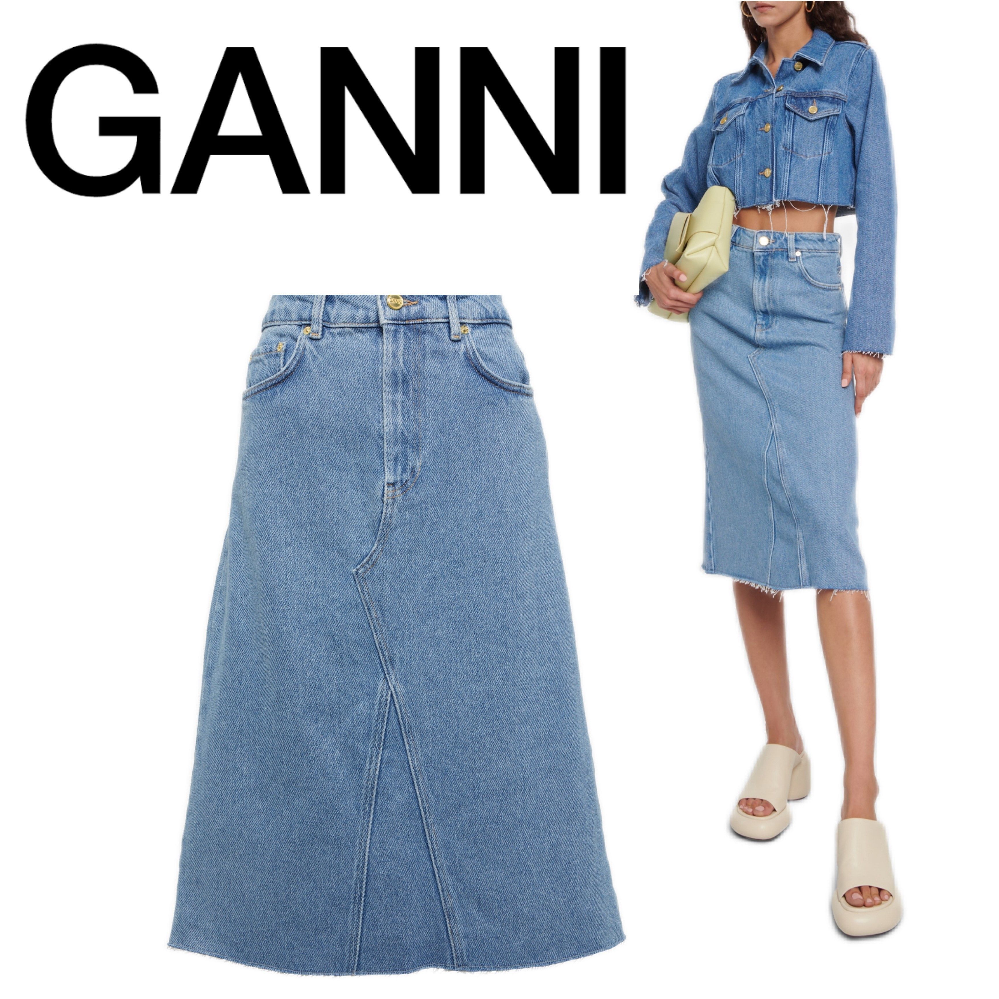 ☆送料込み☆GANNIデニムミディスカート/Denim midi skirt (Ganni