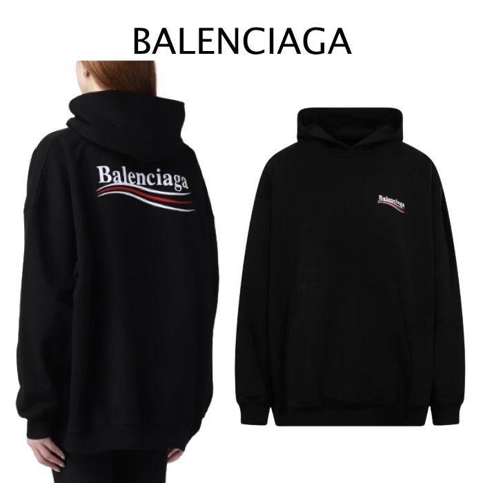 SALE品☆正規販売店【BALENCIAGA】ロゴ オーバーサイズ パーカー