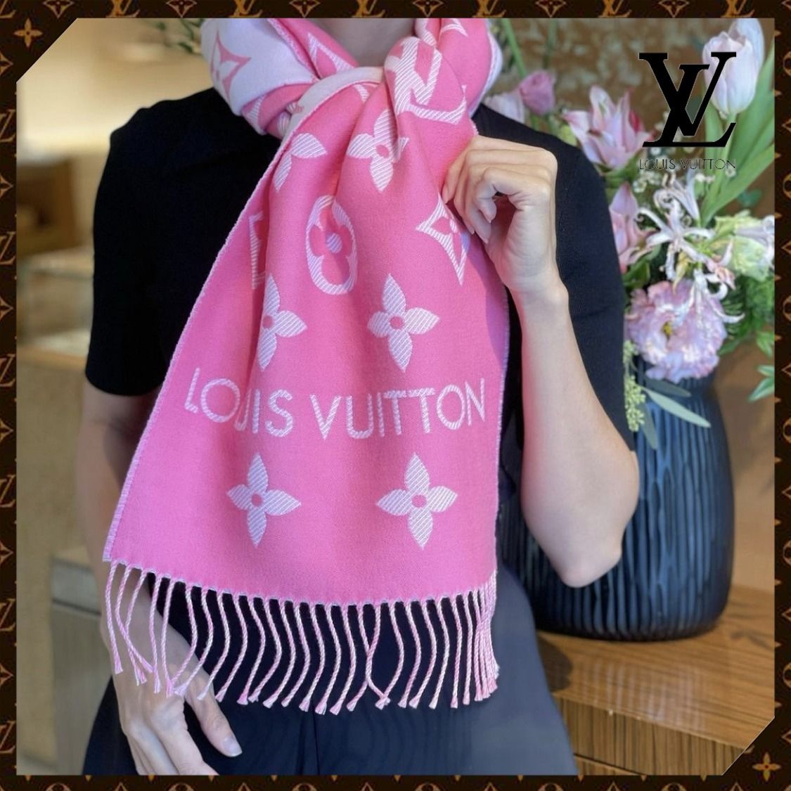 ７色♡愛らしいモノグラム☆】ルイヴィトン マフラー (Louis Vuitton ...