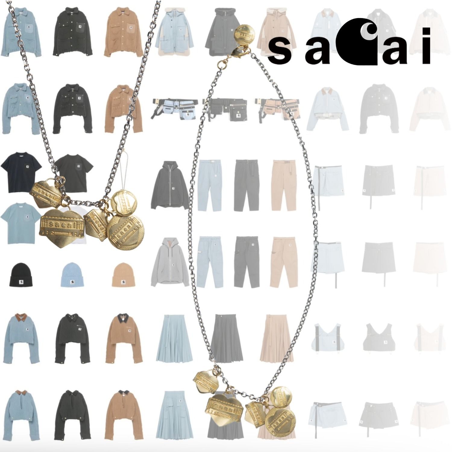 SACAI Carhartt WIP サカイ カーハート ロゴチャーム ネックレス