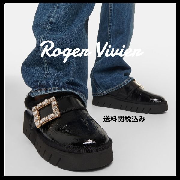 送料関税込み☆Roger Vivier☆Viv レザーミュール (Roger Vivier