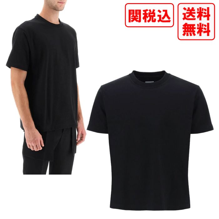 関税・送料込 BOTTEGA VENETA Compact cotton black Tシャツ