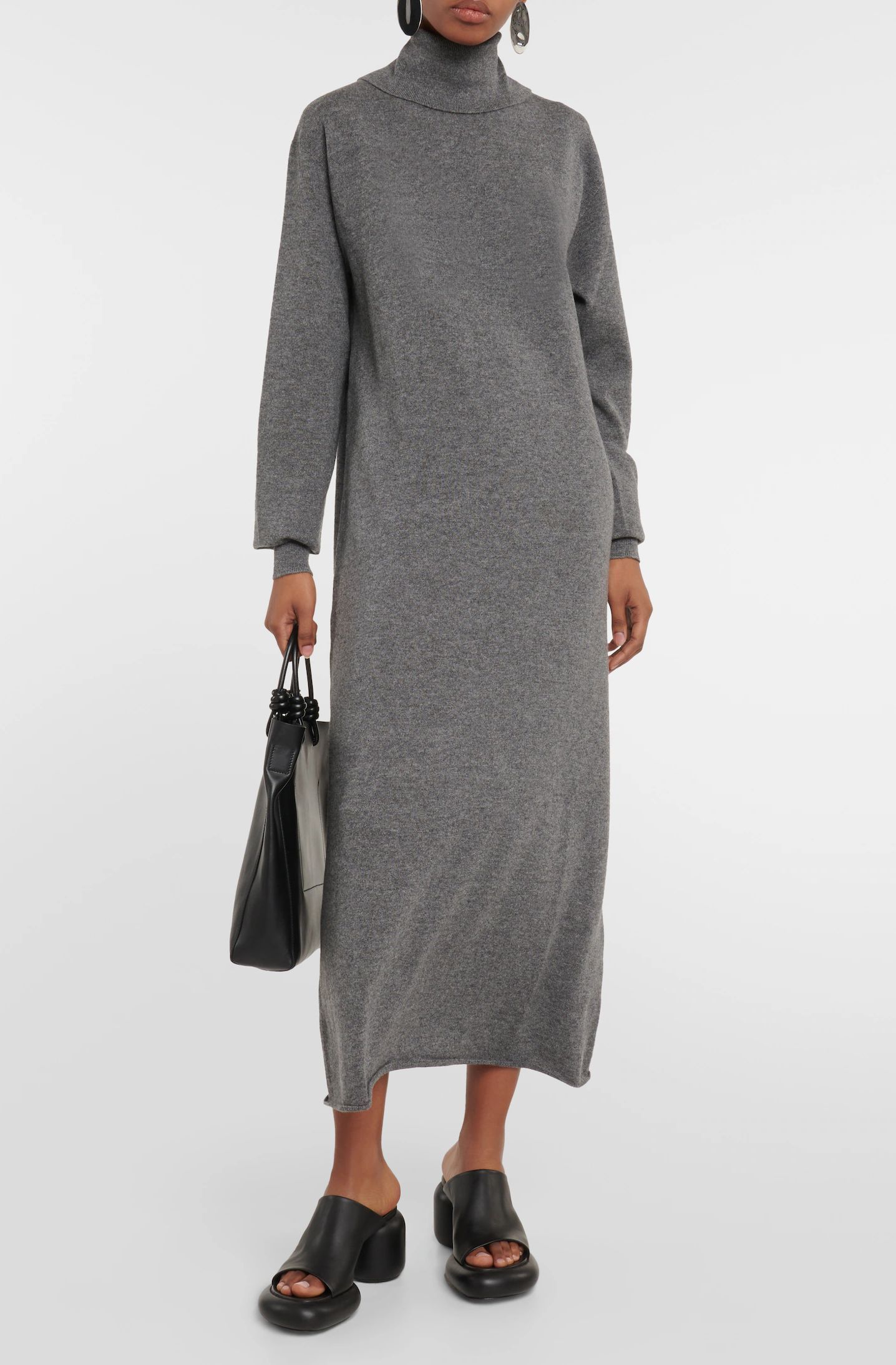 【JIL SANDER】ウールノースリーブドレス Gray 襟付き 送料込み JIL SANDER】FW23 カシミヤ ニットワンピース Grey 送料関税込
