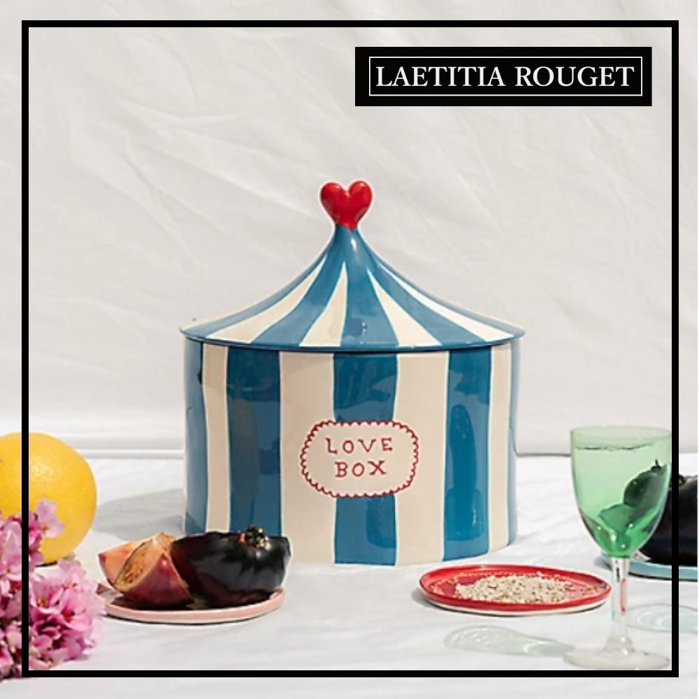 LAETITIA ROUGET】 ラブ ボックス 手描き 陶器 保存瓶 23cm (Laetitia Rouget/容器・ストッカー)  98808189【BUYMA】