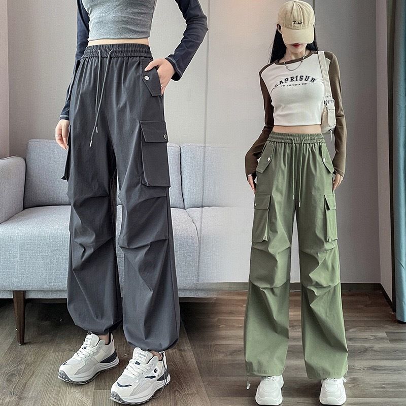 ドロスト カーゴ パンツ スウェット ストリート ロゴ 4色 韓国 SEQUENZ 90s UTILITY CARGO SWEAT PANTS / ロゴ 刺繍 カーゴ