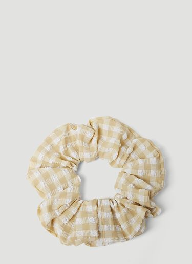 GANNI★ガニー 人気♪チェックシュシュ GANNI ガニー チェック シアサッカー シュシュ beige 大人気