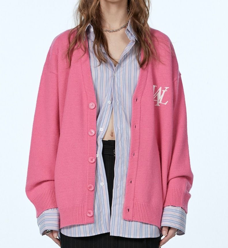 WOOALONG Signature daily over fit knit cardigan MY1015