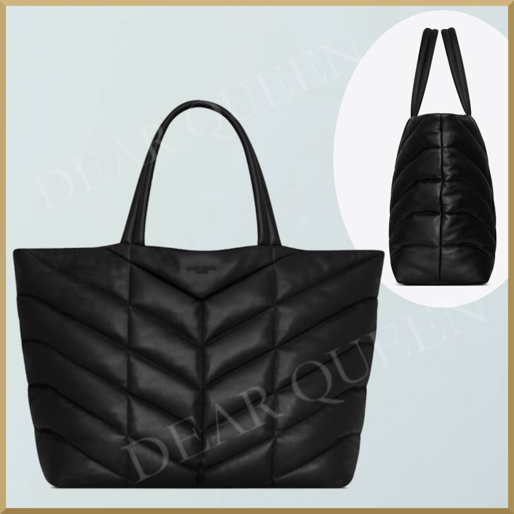 ☆大人アイテム【SAINT LAURENT】パファートート BLACK レザー (Saint