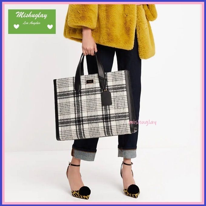 KATE SPADE トートバッグ Manhattan Plaid ラージ - plastmix.pl