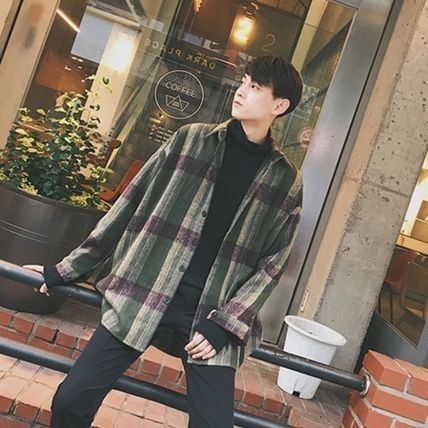 ネルシャツ チェックシャツ メンズ オーバー カジュアル 韓国 ネルシャツ メンズ チェック柄 オーバーサイズ カジュアル 韓国
