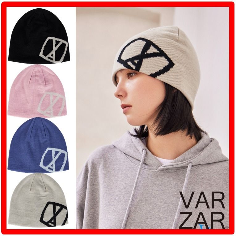 ☆人気☆【VARZAR】☆VA pattern jacquard beani.e☆ビーニー☆ ☆人気☆【VARZAR】☆VA square jacquard beani.e☆ビーニー