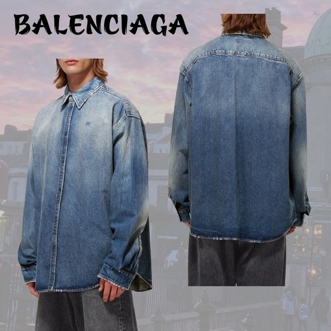 関税込【BALENCIAGA】BB オーバーサイズデニムシャツ (BALENCIAGA