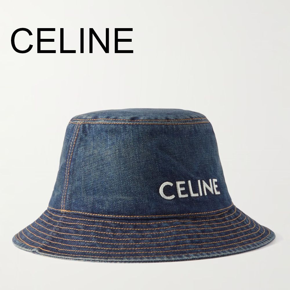 CELINE/セリーヌ】ロゴ刺繍入り☆デニム バケットハット (CELINE