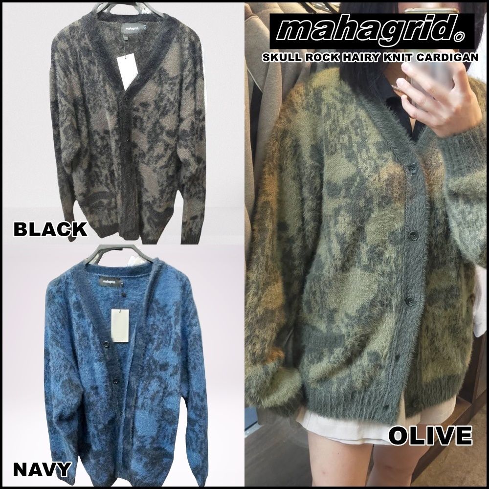 MAHAGRID【送料込】新作☆SKULL ROCK HAIRY KNIT CARDIGAN (mahagrid