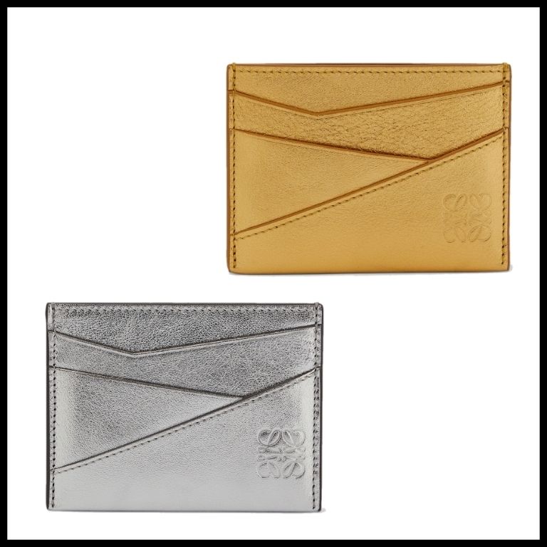 LOEWE☆パズルプレーンカードホルダーメタリックカーフ パズル プレーン カードホルダー（クラシックカーフ） ベージュ