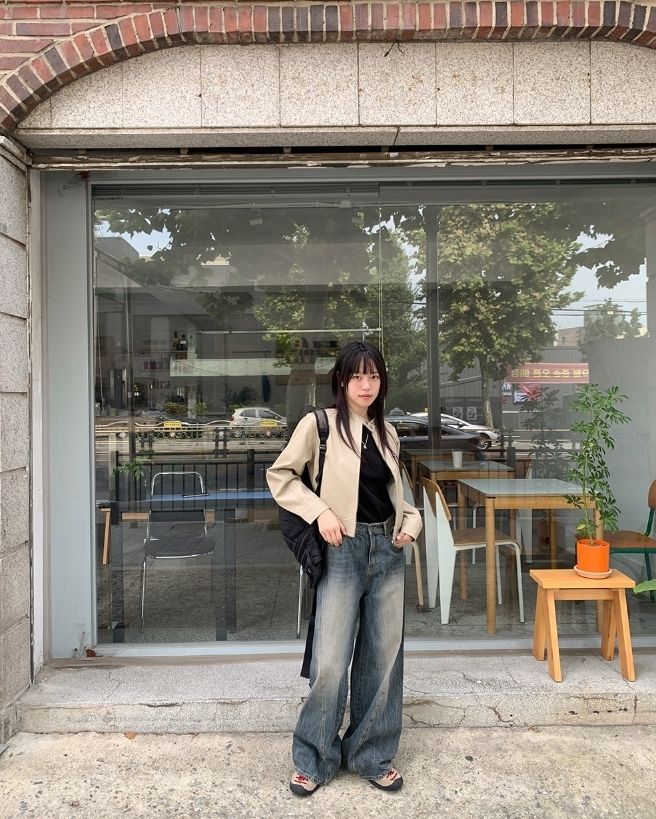 【BAON】Uton curve cut washed denim pants BAON】Uton curve cut washed denim pants (BAON/デニム