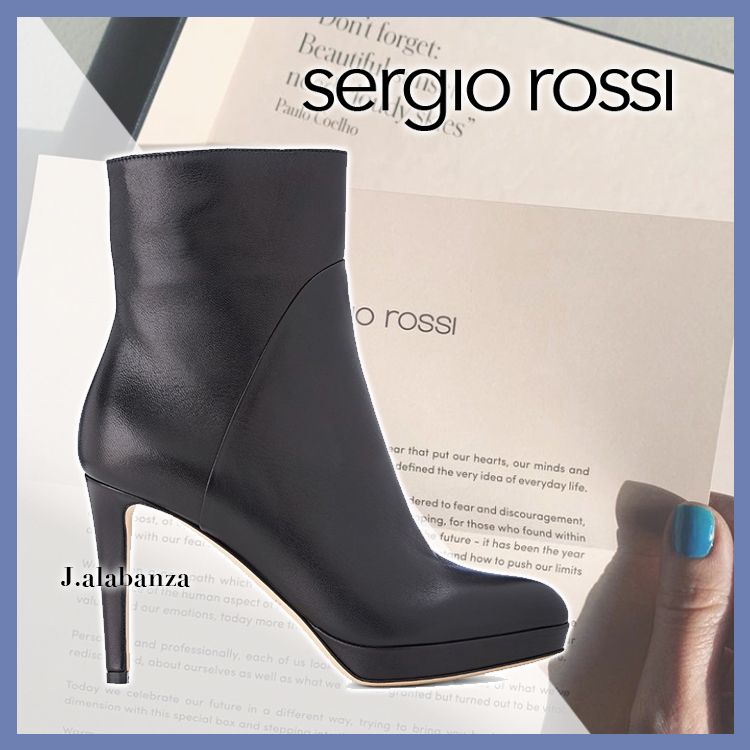 SERGIO ROSSI ショートブーツ グレー サイズ36 SERGIO ROSSI ショートブーツ グレー サイズ36