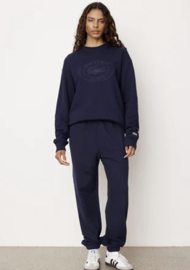 SPORTY & RICH × LACOSTE ネイビー スウェット