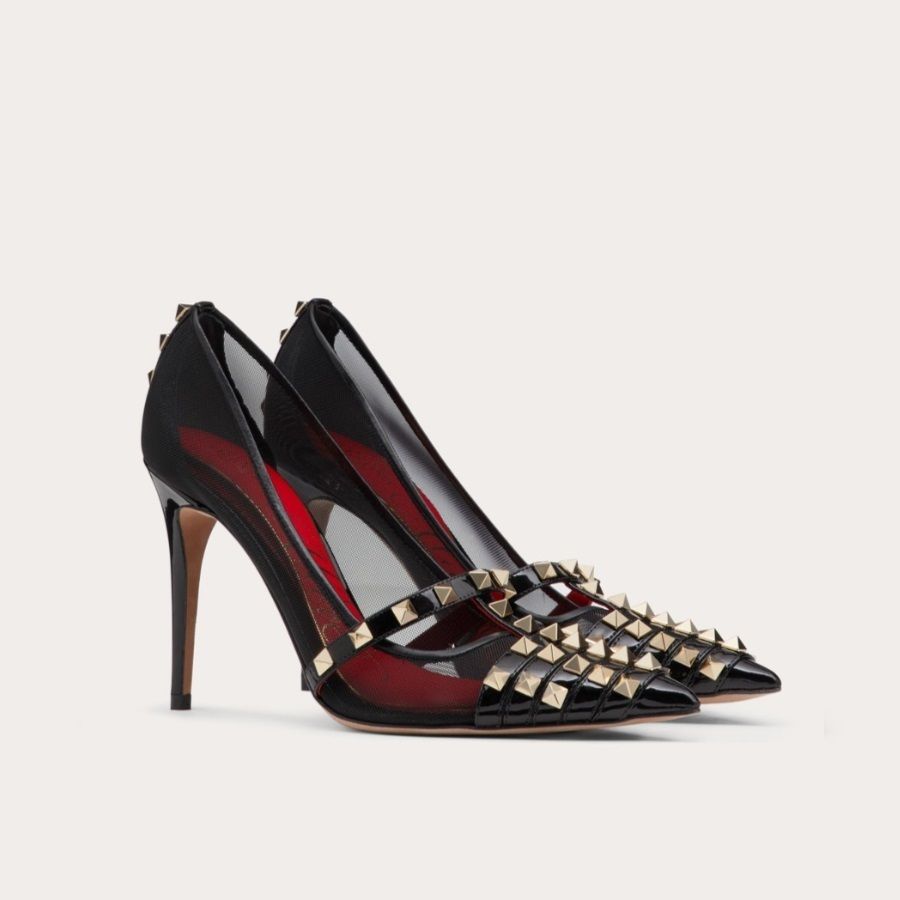 VALENTINO ロックスタッズ エナメル パンプス 100MM (VALENTINO