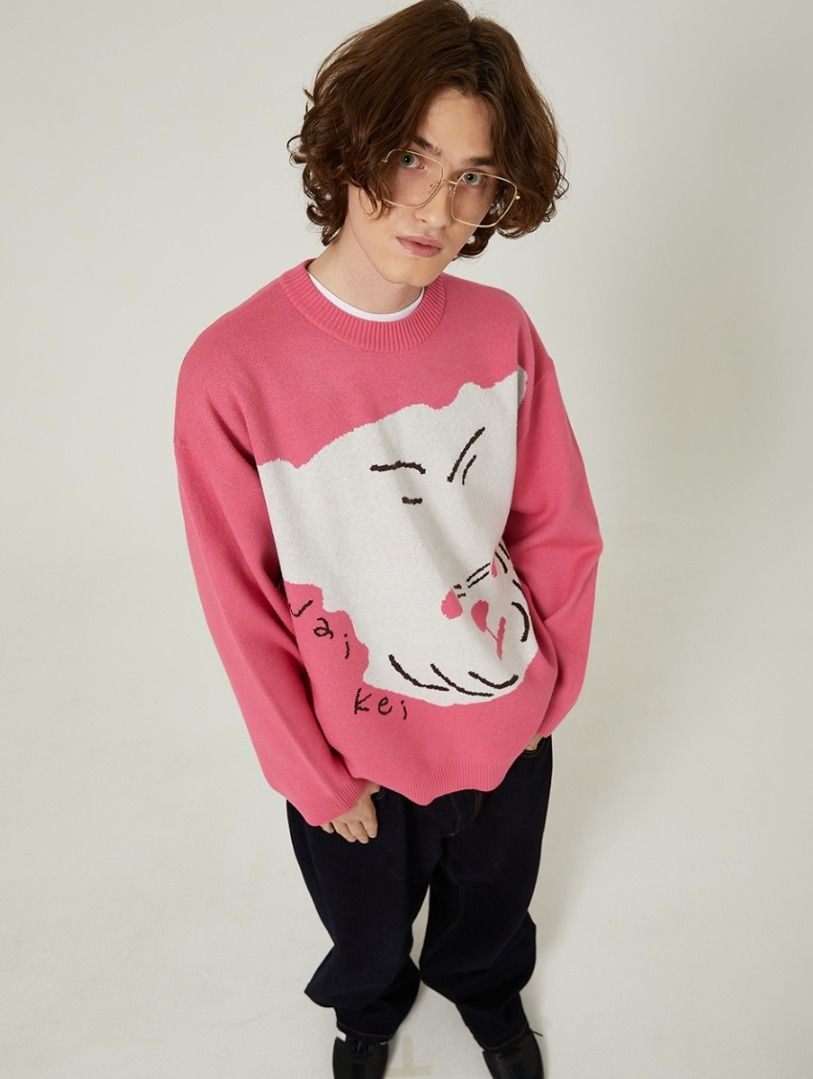 ☆送料・関税込☆Wai Kei☆Maltese big graphic knit☆ (Wai Kei
