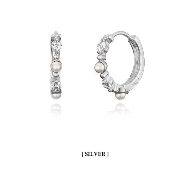 【HAESOOL】キュービックパールフープ Earring★ピアス★3色 HAESOOL】キュービックパールフープ Earring☆ピアス☆3色