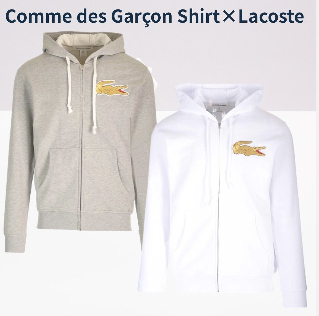 コラボ☆Comme des Garcon Shirt × Lacoste ビッグロゴフーディ