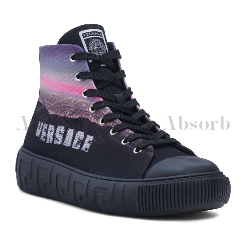 【Versace】バロック ロートップ スニーカー ブラック グレー ブラック（黒）系 VERSACE(ヴェルサーチェ) スニーカー(メンズ