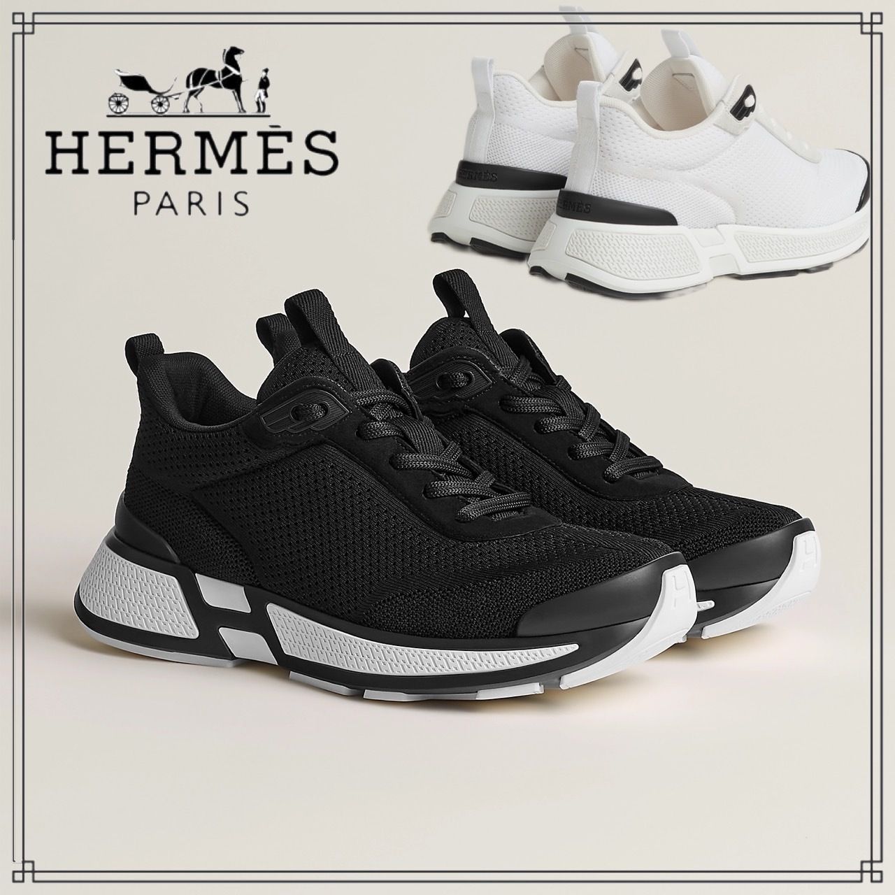 ヤギのスエード【HERMES】≪HERO≫ランウェイモデルスニーカー (HERMES