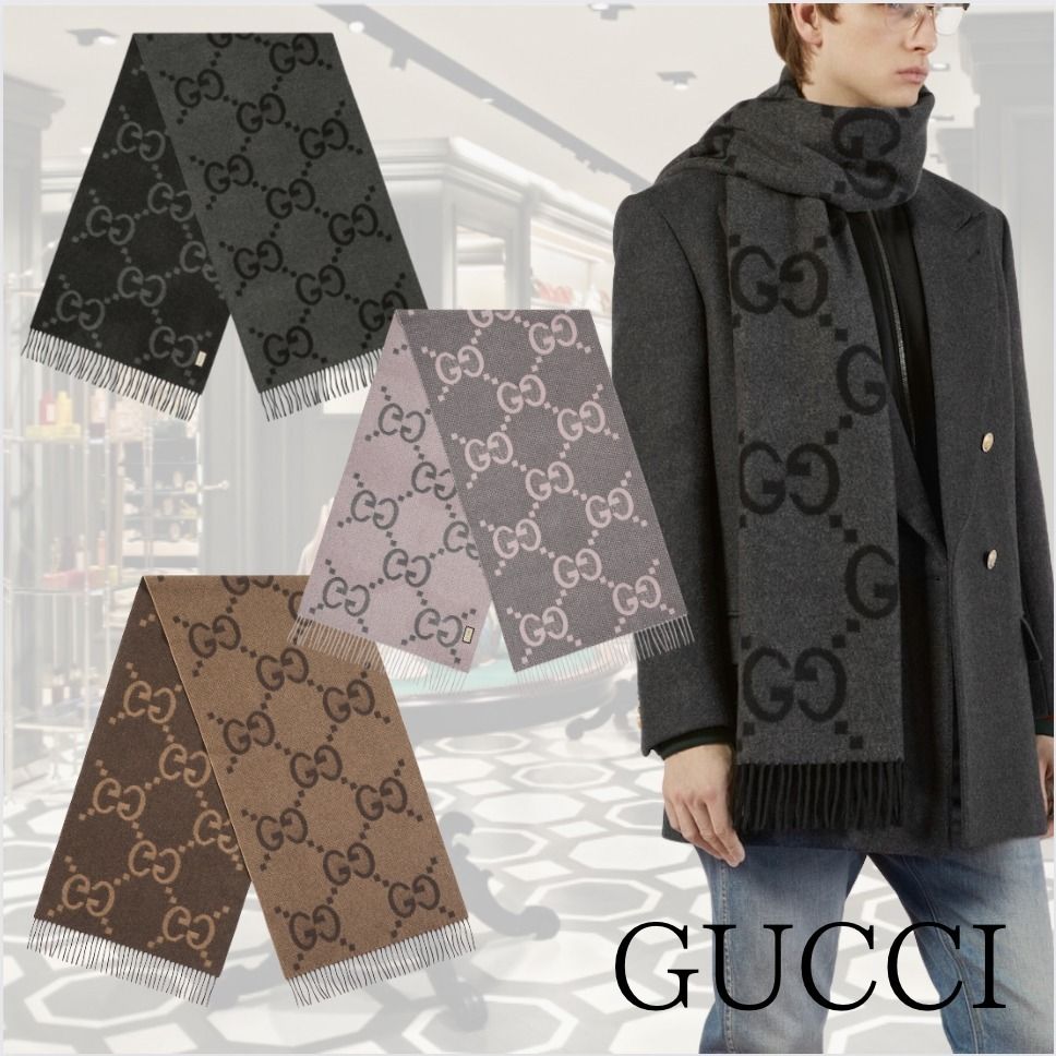 GUCCI】GGカシミア ジャカード スカーフ (GUCCI/ストール) 674275