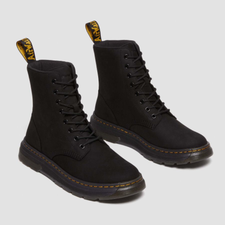 [DR.MARTENS] 8ホールブーツ CREWSON BUFFBUCK ブラック Dr Martens☆CREWSON 8 ホール ブーツ☆兼用☆BLACK BUFFBUCK