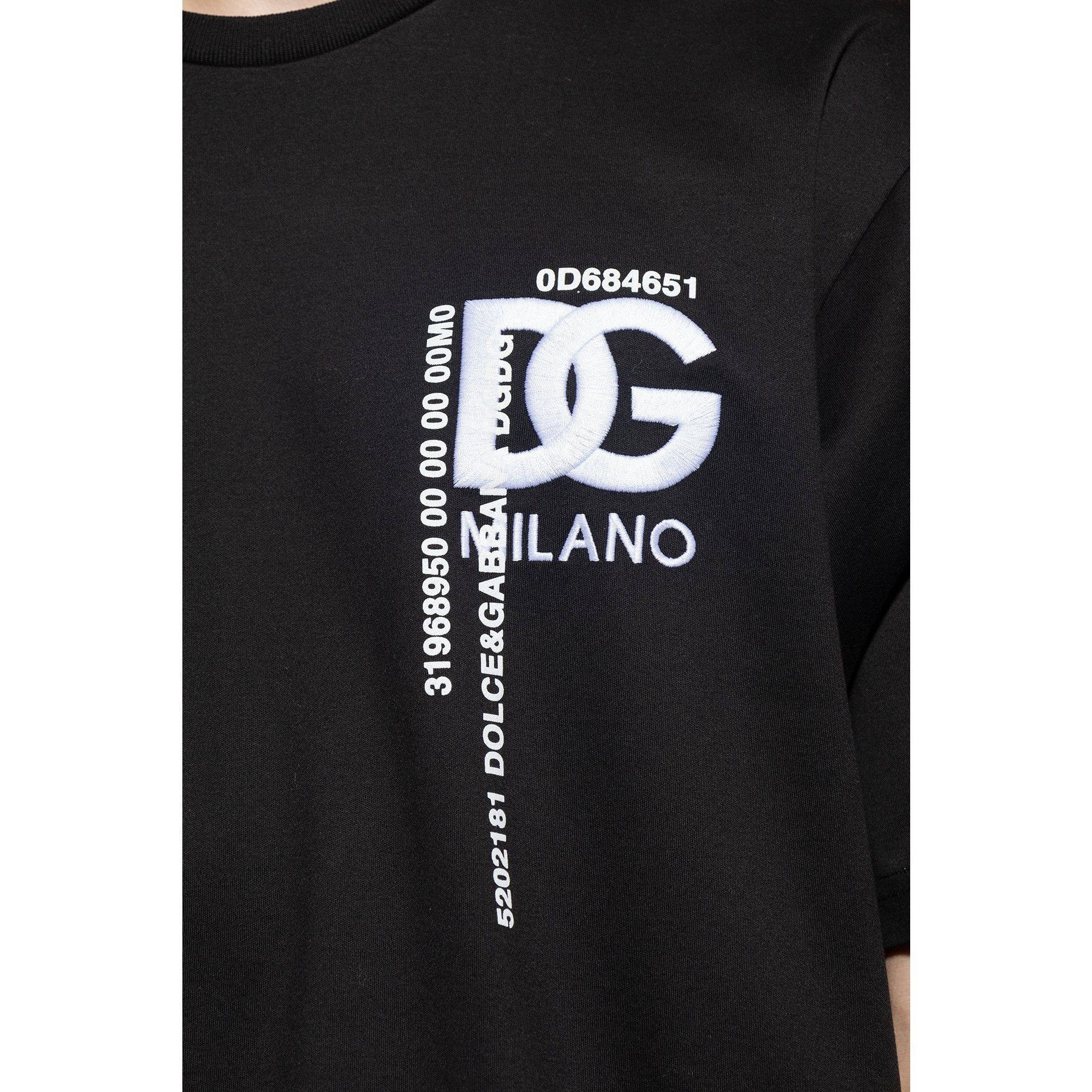 Dolce & Gabbana ブランドロゴ 半袖Tシャツ ブラック Dolce & Gabbana DGロゴエンブロイダリー 半袖Tシャツ ブラック